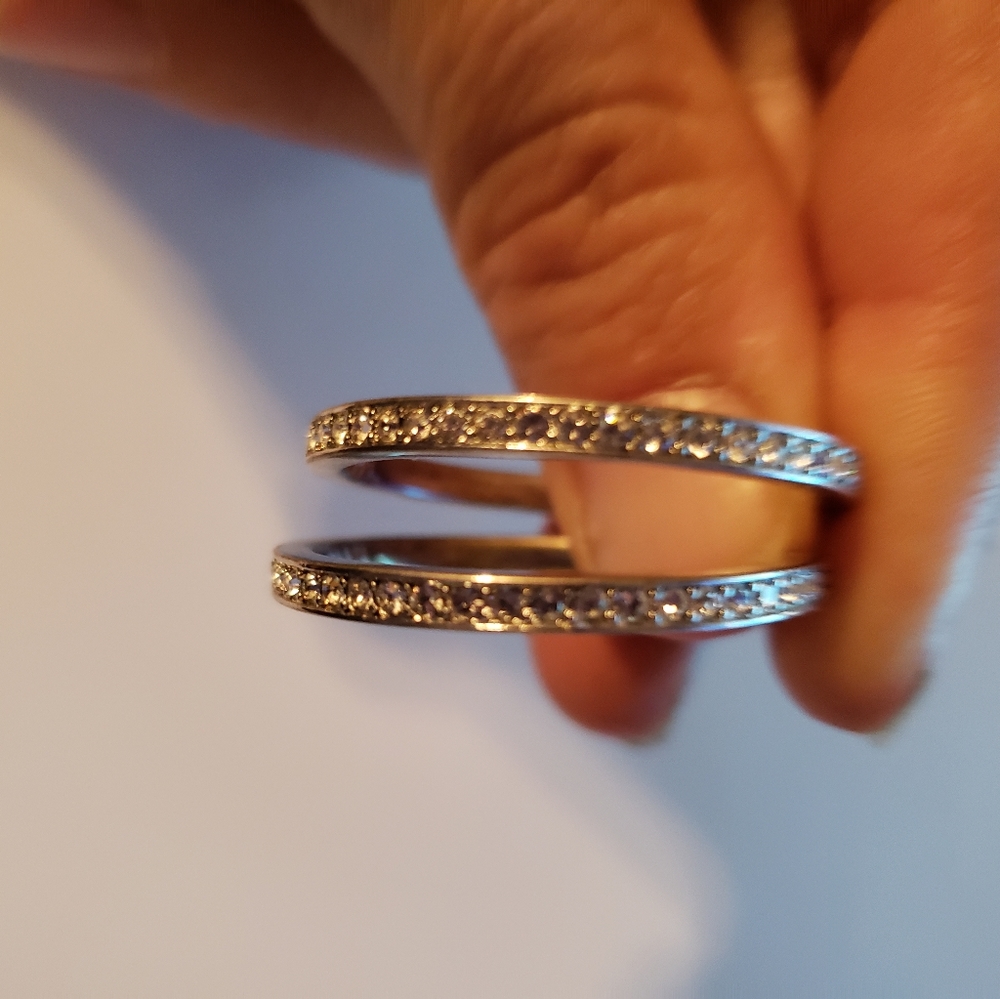 Silver origami owl hoops earrings